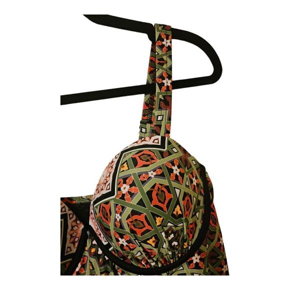 SWIMSUITS FOR ALL Flyaway Tankini Top Geometric Adjustable - Size 12 - Picture 4 of 10